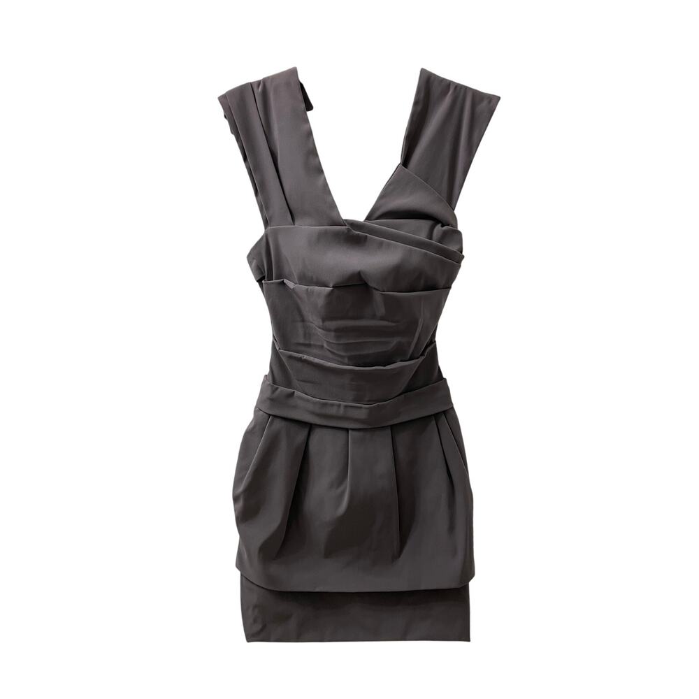 Preen By Thornton Bregazzi Grey Cocktail Mini Dress